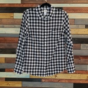 J. Crew The Perfect Shirt gingham button down top
